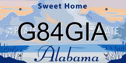 G84GIA Alabama License Plate
