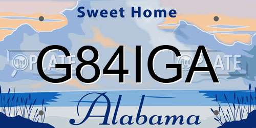 G84IGA Alabama License Plate