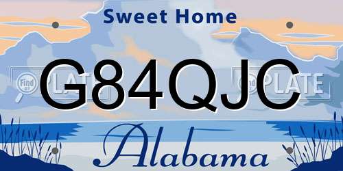 G84QJC Alabama License Plate