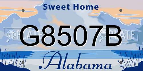 G8507B Alabama License Plate