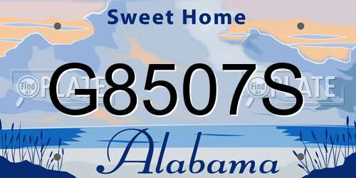 G8507S Alabama License Plate