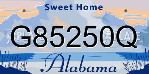 G85250Q Alabama License Plate