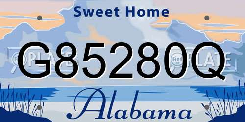 G85280Q Alabama License Plate