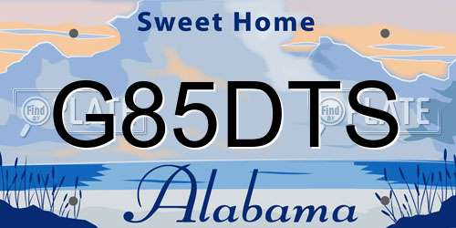 G85DTS Alabama License Plate