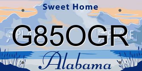G85OGR Alabama License Plate