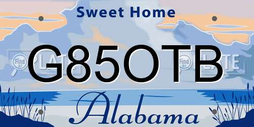 G85OTB Alabama License Plate