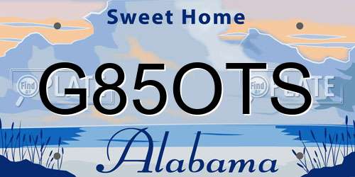 G85OTS Alabama License Plate