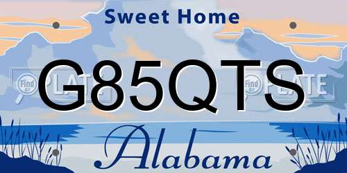 G85QTS Alabama License Plate