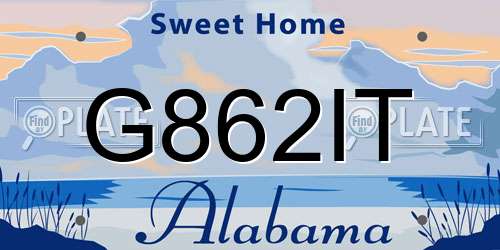 G862IT Alabama License Plate