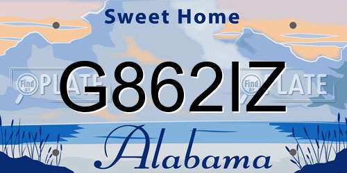G862IZ Alabama License Plate