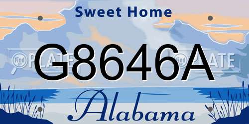 G8646A Alabama License Plate