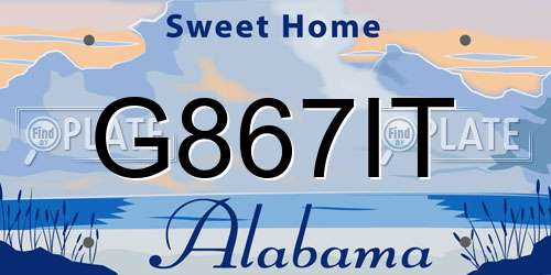 G867IT Alabama License Plate