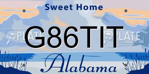 G86TIT Alabama License Plate