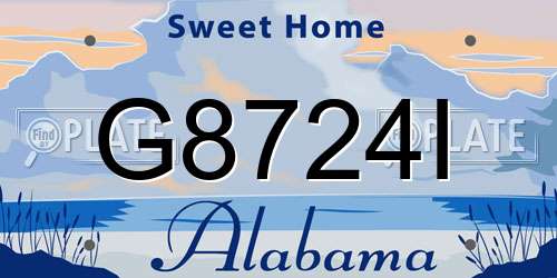 G8724I Alabama License Plate