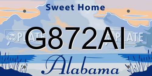 G872AI Alabama License Plate