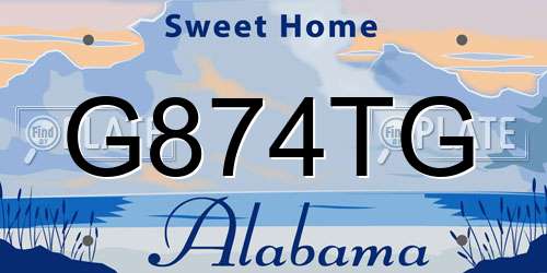 G874TG Alabama License Plate