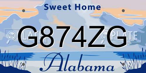 G874ZG Alabama License Plate