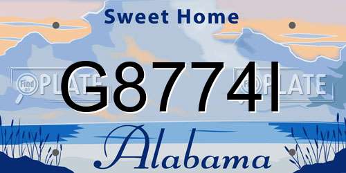 G8774I Alabama License Plate
