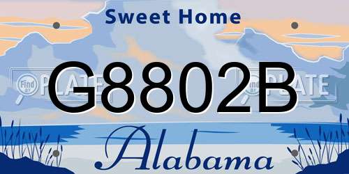 G8802B Alabama License Plate