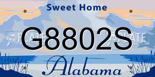 G8802S Alabama License Plate