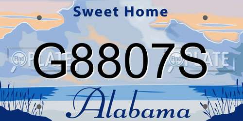 G8807S Alabama License Plate