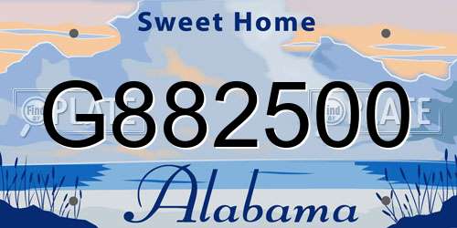 G882500 Alabama License Plate