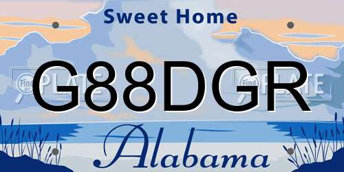 G88DGR Alabama License Plate