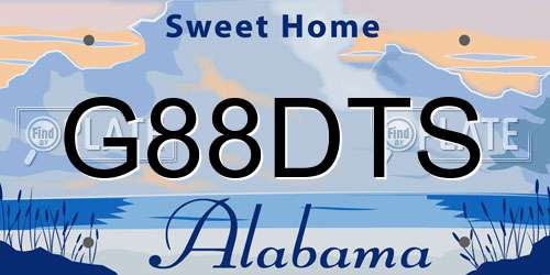 G88DTS Alabama License Plate