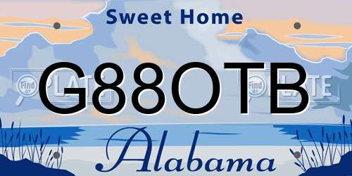 G88OTB Alabama License Plate