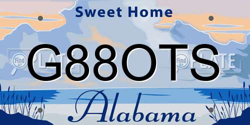 G88OTS Alabama License Plate