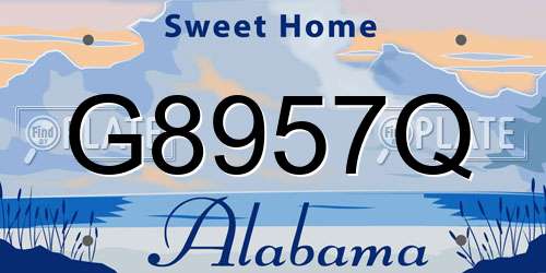 G8957Q Alabama License Plate