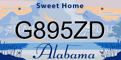 G895ZD Alabama License Plate