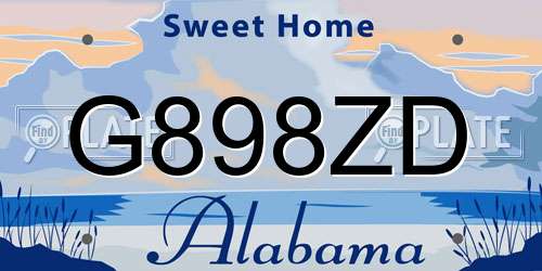 G898ZD Alabama License Plate