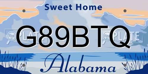 G89BTQ Alabama License Plate