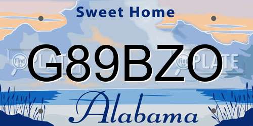G89BZO Alabama License Plate