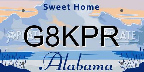 G8KPR Alabama License Plate