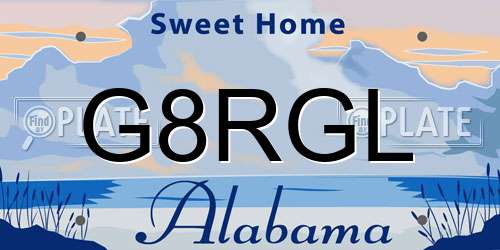 G8RGL Alabama License Plate