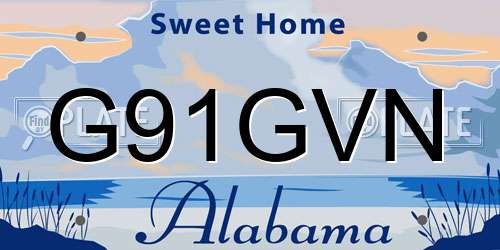 G91GVN Alabama License Plate