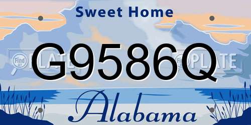 G9586Q Alabama License Plate
