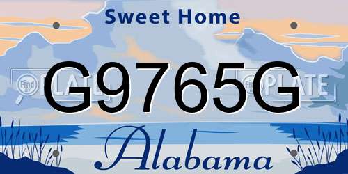 G9765G Alabama License Plate