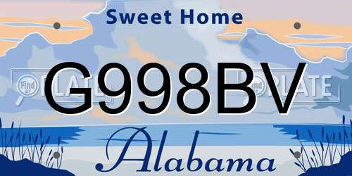 G998BV Alabama License Plate