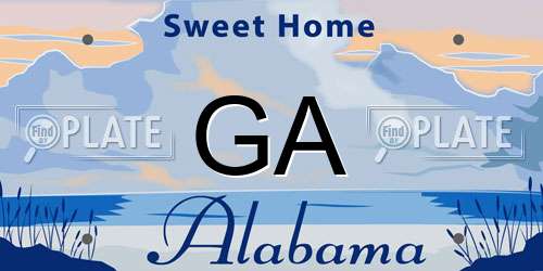 GA license plate in AL state