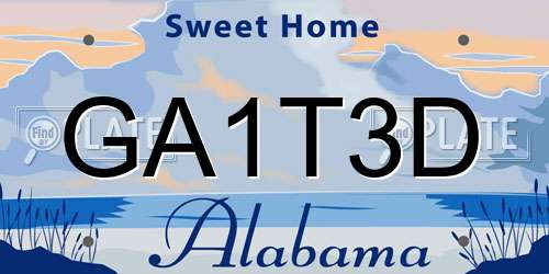 GA1T3D Alabama License Plate