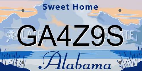 GA4Z9S Alabama License Plate