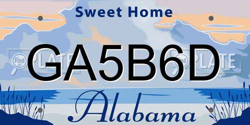 GA5B6D Alabama License Plate