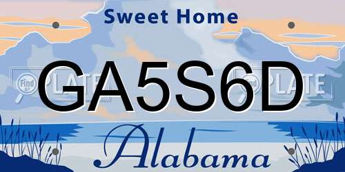GA5S6D Alabama License Plate