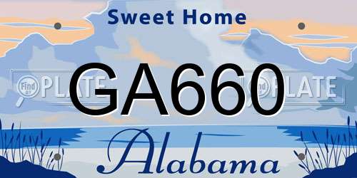 GA660 Alabama License Plate