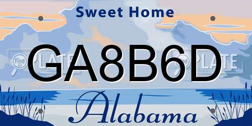 GA8B6D Alabama License Plate