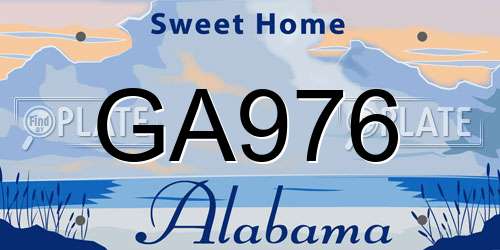 GA976 Alabama License Plate
