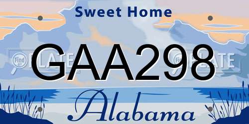 GAA298 Alabama License Plate